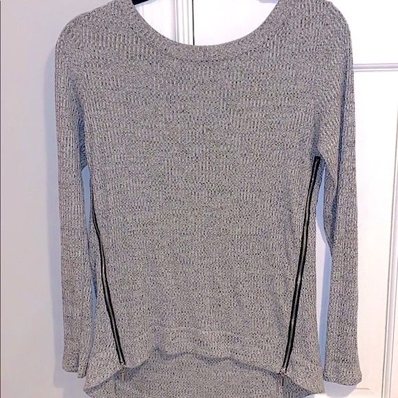 RACHEL Rachel Roy Sweaters - Rachel Roy Side Zipper Grey Marled Sweater Size XS